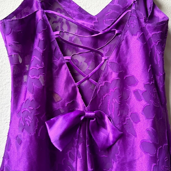 Victoria's Secret Gold Label Purple Floral Print Slip Lingerie Dress Sz S - Picture 12 of 13